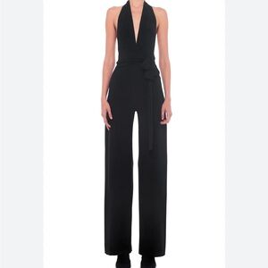 COPY - Norma Kamali Halter low-back wrap jumpsuit in Print.(not black) Size S